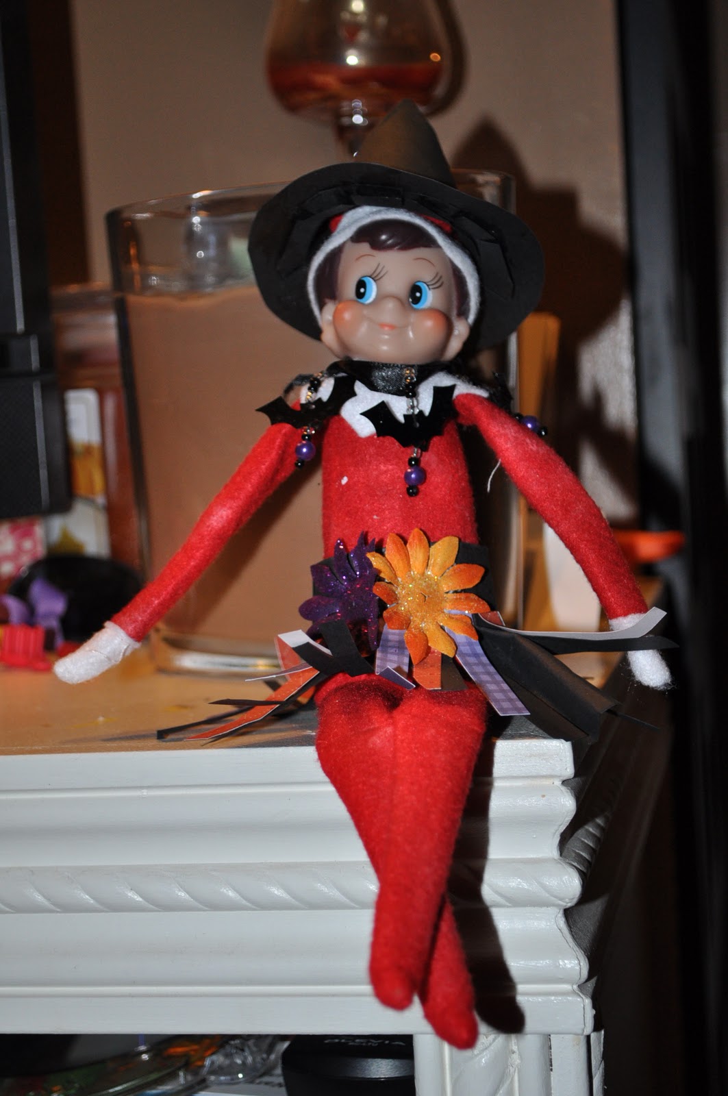 Mandy�s Photos &amp;Scrap Elf on the shelf turned Witch in a web!