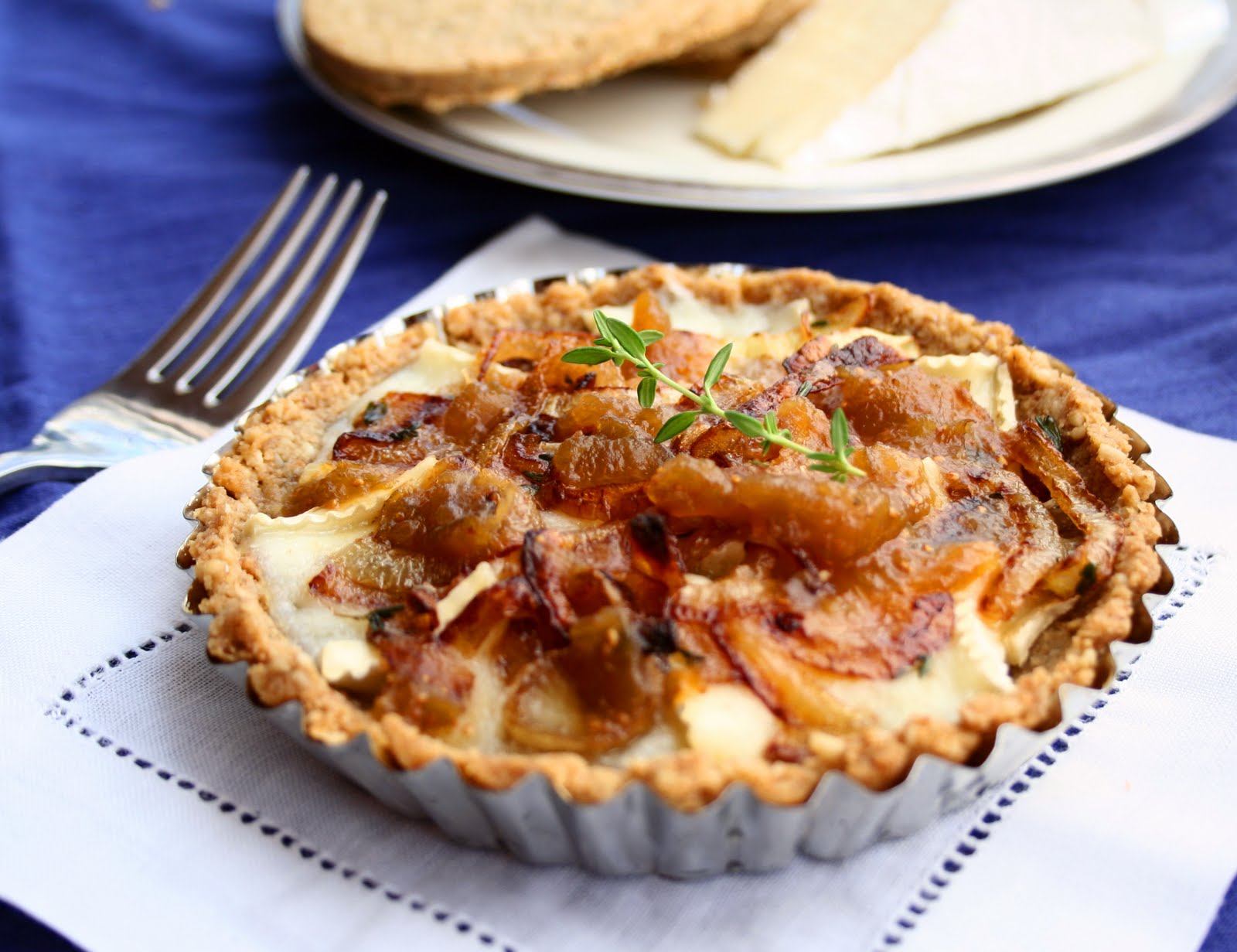 Brie and Caramelized Onion Tarts with Oatcake Crust All Day I Dream