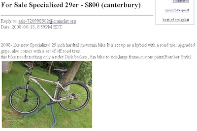 Cyclesnack: Specialized 29er on Craigslist