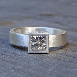 square moissanite ring