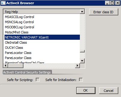ActiveX Gantt Chart control in Dynamics Ax
