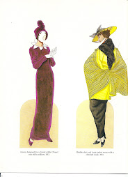 VESTIDO BURDEOS Y CHAQUETÓN AMARILLOS DE 1913