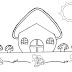 Residencia, desenho de casinha para crianças pintar