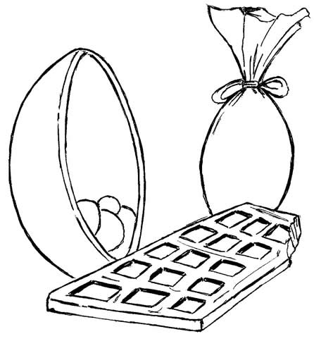 desenho para colorir de páscoa barra de chocolate desenhos para