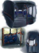 Bus Interior. rough tablet drawings getting a tone of the atmosphere of my . (bus interor )
