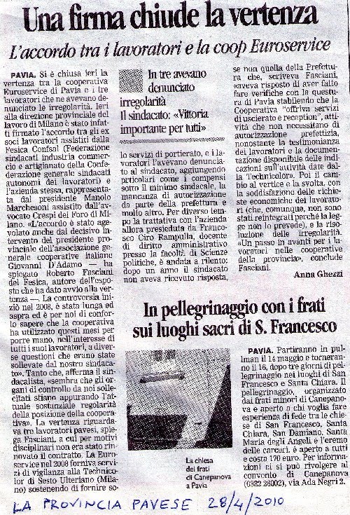28/4/2010 - INTERVISTA A FASCIANI SU<br>LA PROVINCIA PAVESE<br>(scaricala cliccando sulla pagina)
