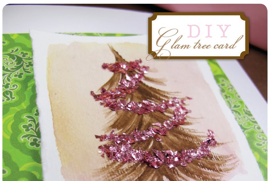 j kaden art diy christmas card glam tree christmas card diy