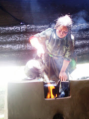 making tea, nomad tent