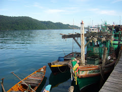 fishing boats in village
