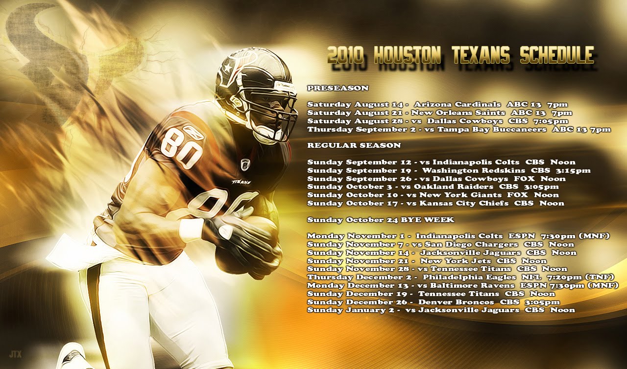 TEXANS 2010 SEASON SCHEDULE