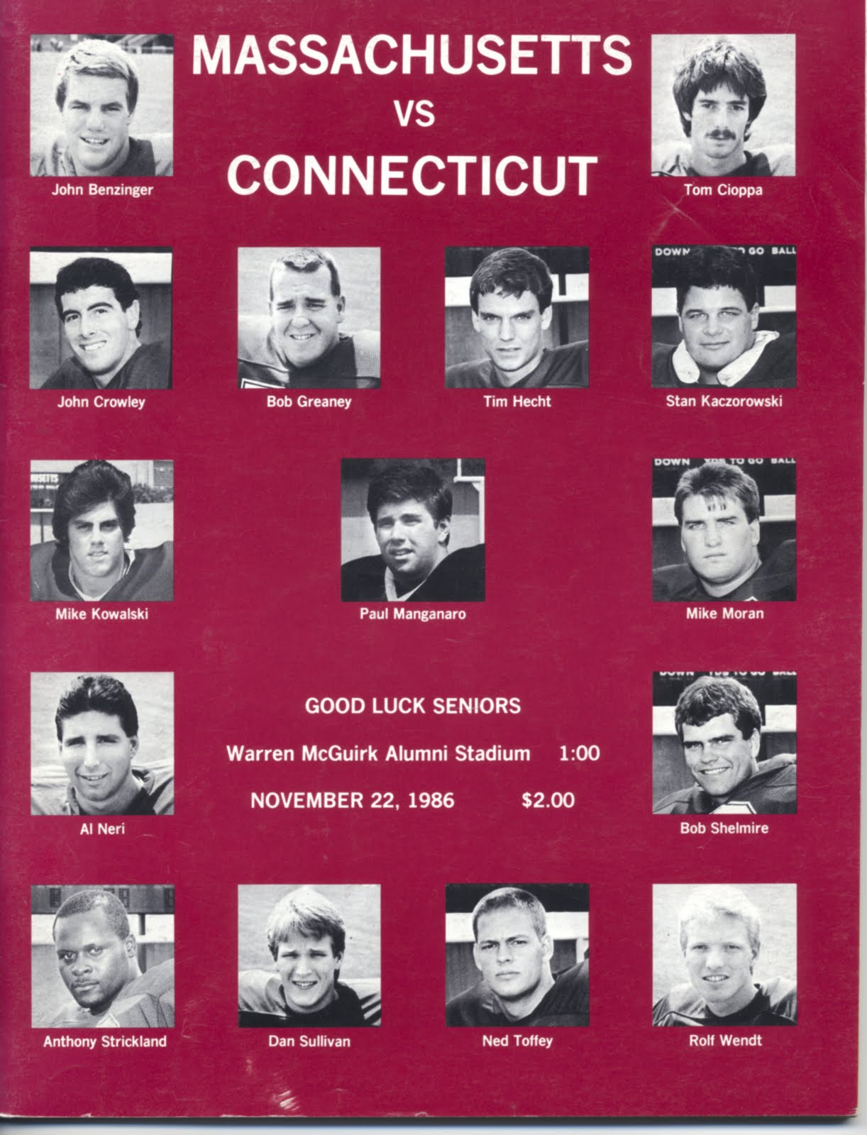 UMass Football Blog UMass Football history 1986
