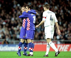 Festa croata em Wembley: Inglaterra fora da Euro 2008