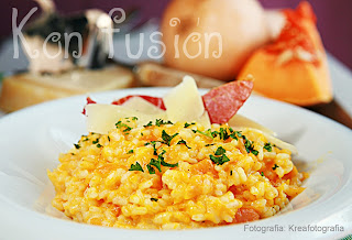 Risotto de calabaza con crujiente de jamón calabaza cremoso parmesano