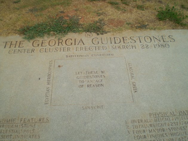 Georgia Guidestones Plaque