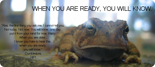 when you are ready, you will know.