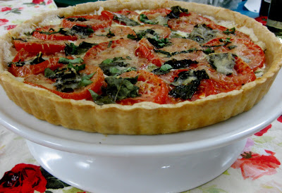 basil and tomato tart