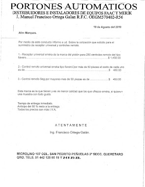 formato de cotizacion de servicio