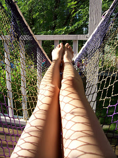 Legs in the Morning light on hammock