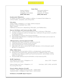 Lack of experience resume