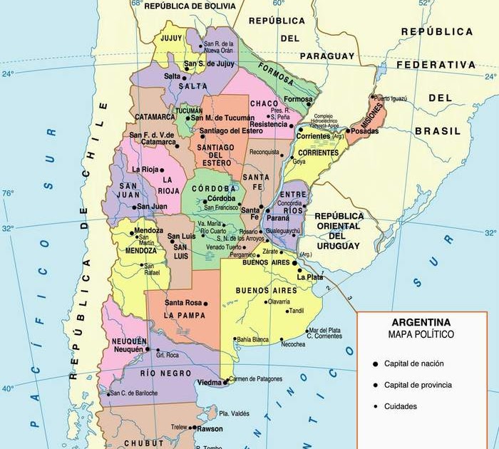 Argentina Geografica: mapa politico argentino
