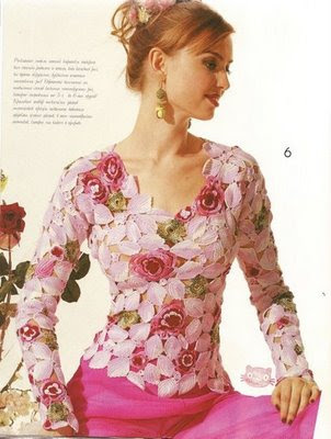 Blusa tejida con flores y302 Blusa tejida con flores y302