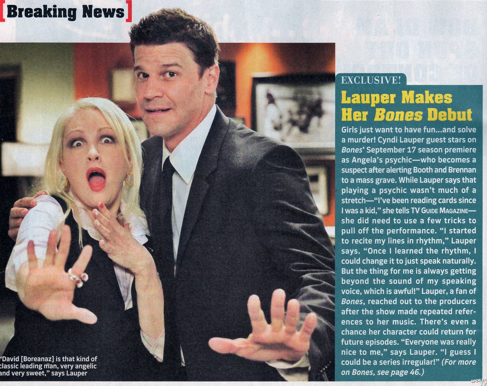 MundoBones Cindy Lauper en su debut en Bones