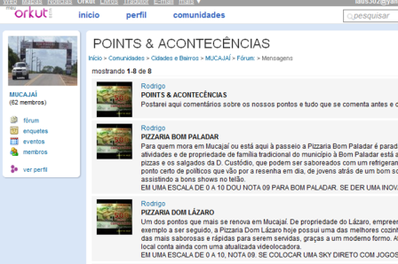 Comunidade do Orkut aponta os points de Mucajaí