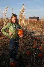 Sage left the patch with a much bigger pumpkin