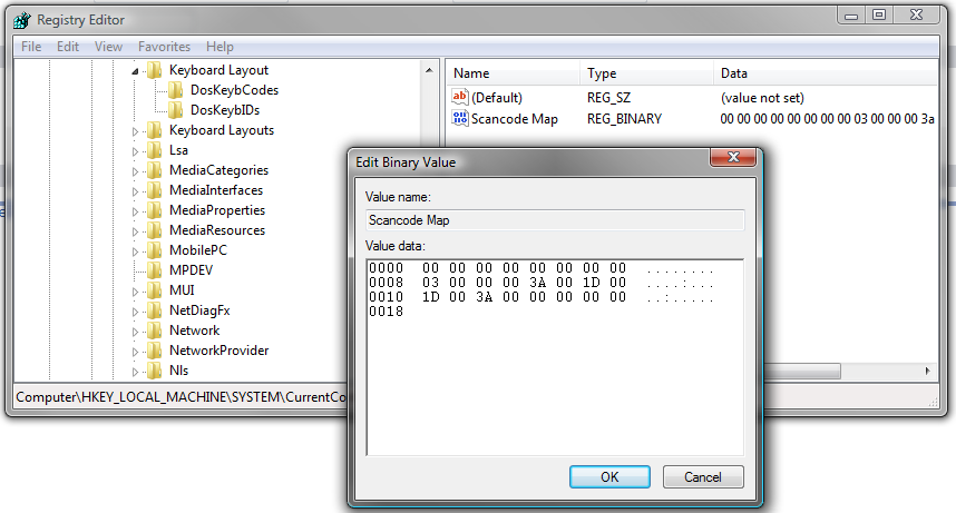 Keyboard Layout Scancode Map From The Life Of A Developing Developer: Devtnt 2 - How To Switch Control  And Capslock Keys