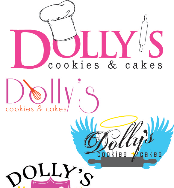 Monnerk Design Dolly's Cookies & Cakes Logos + Business Card