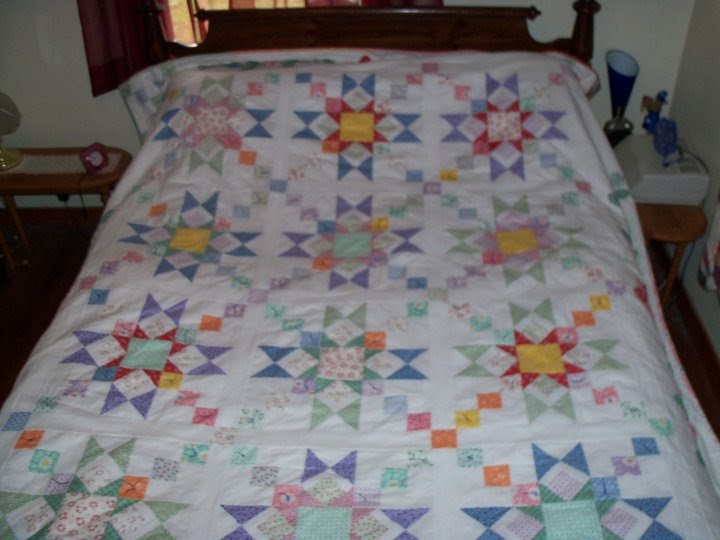 Country Scrap Quilts Grannys Stars quilt done Country scrap quilts grannys stars quilt done