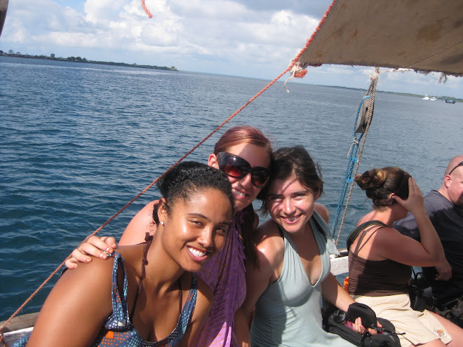 Sasha, Amanda and I on our way to snorkel near Wasini Island