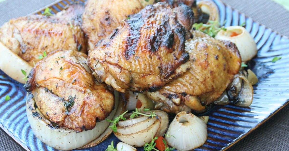 Have RecipesWill Cook OliveBrined Chicken with Grilled Onions and