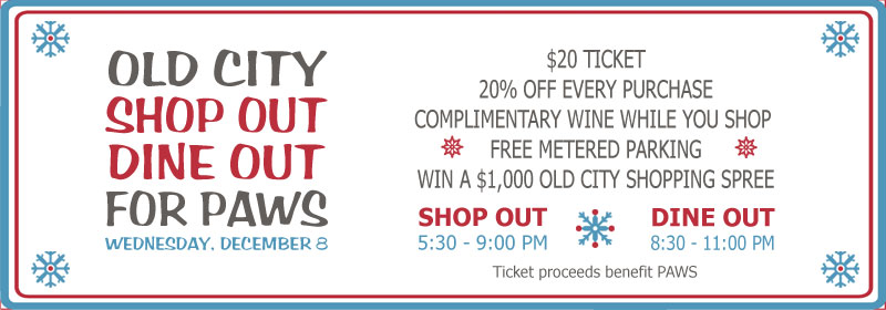 Old City Shop Out Dine Out For Paws 12/8