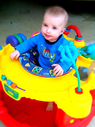 Enjoying his saucer 6 months old