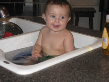 Jackson's Favorite way to take a Bath!