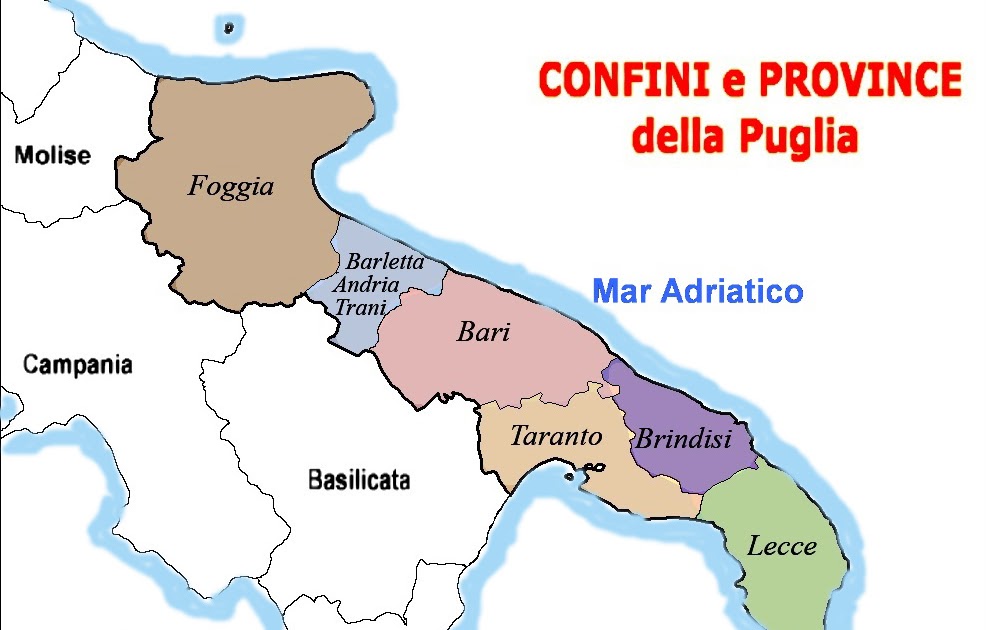 CENTRO PUGLIESE DE BAHIA BLANCA Y REGION Situación geográfica de la Puglia