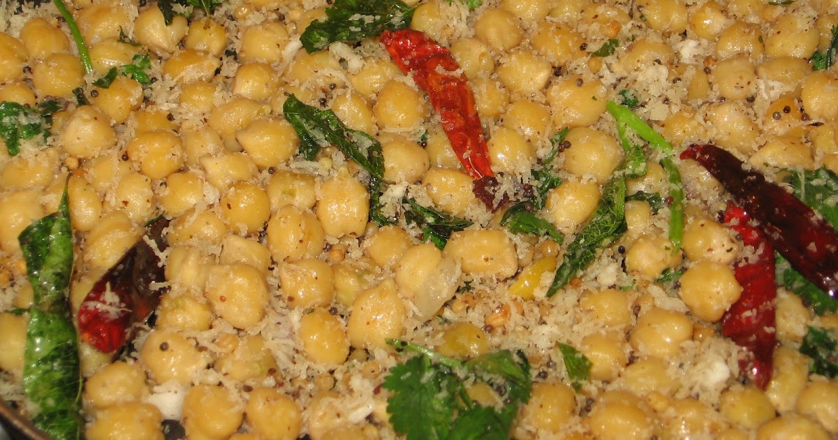 Tamil Veg Cooking Garbanzo beans/Channa/White chick peas sundal