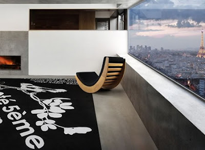 black and white rug, modern interior design