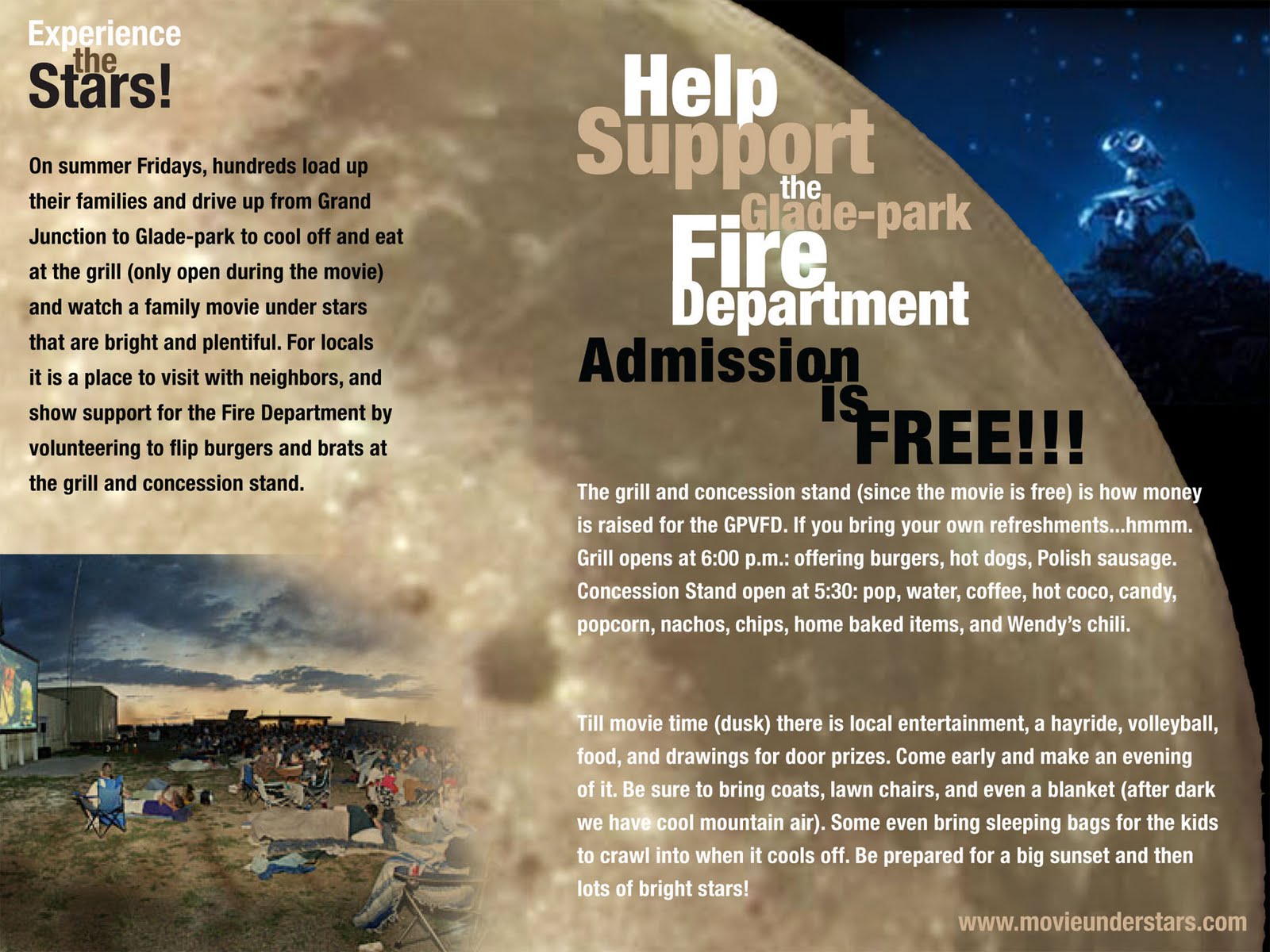Jane DOEsigns Movie Under the Stars Brochure for Glade Park, Colorado
