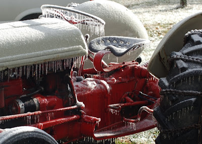 Tractor with icicles