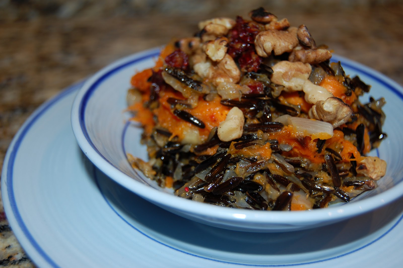Scratch.Love Wild Rice with Yams and Cranberries topped with Toasted