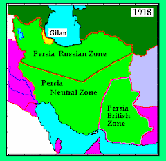 عام 1918م خريطة بلوشستان الغربية  بعد التقسيم الانجلو-فارسي
