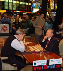 Marcos e o Xadrez:Um aficcionado dos tabuleiros: Simultânea Garry Kasparov  & Giovanni Vescovi
