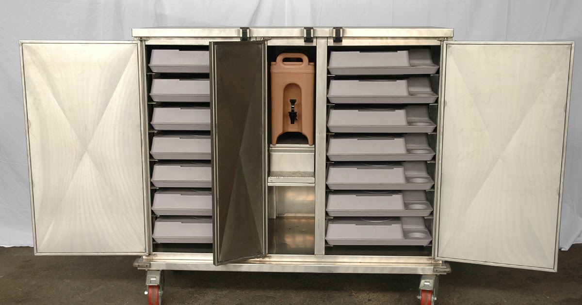 HOSPITAL INSULATED FOOD TRAYS Stainless Steel Ward Trolleys for Sales