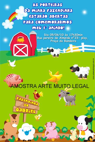 Convites infantis e lembrancinhas de aniversário Arte muito legal