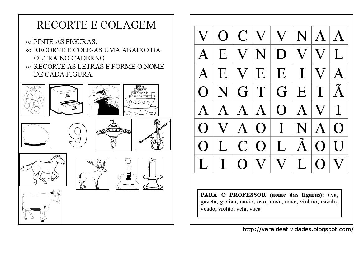 Atividades de Matemática – Cálculo, recorte e colagem das adições –