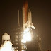 Space shuttle blasts off, finally flying on try 3