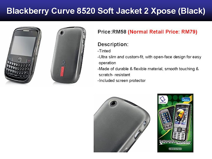 Blackberry Curve 8520 Soft Jacket 2 Xpose (Black)