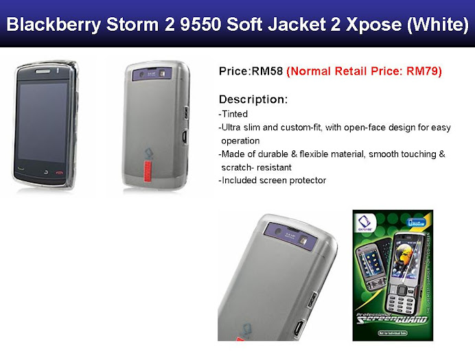 Blackberry Storm 2 9550 Soft Jacket 2 Xpose (White)